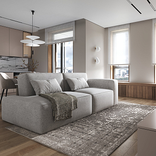 Стильная квартира с панорамными окнами